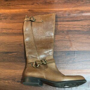 Naturalizer Womens 10 Boot Brown 1" Heel Tan Zip Up 5M Comfort Leather